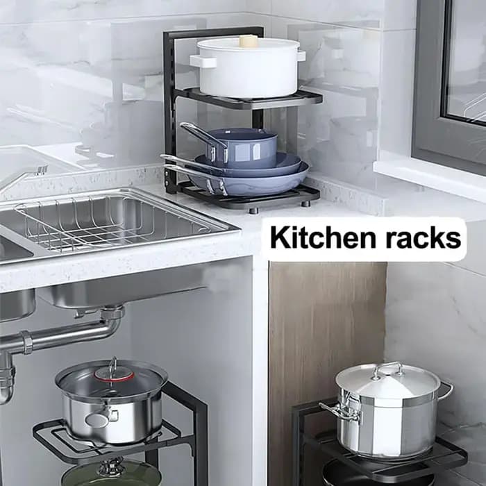 Support de rangement pour casseroles et poêles sous l'évier