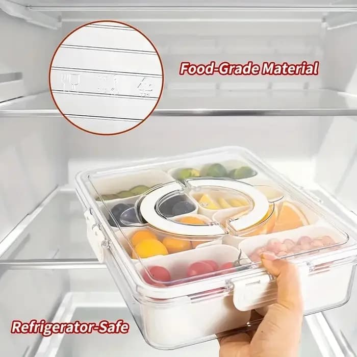 Boîte à collation 8 compartiments avec couvercle