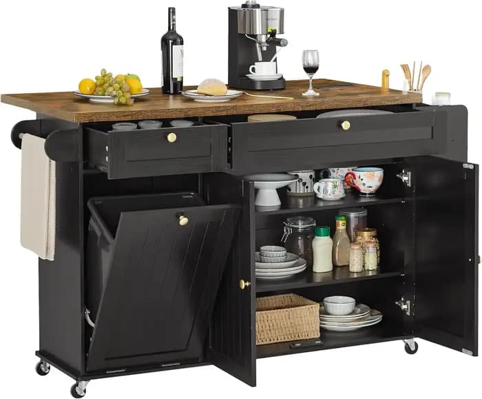 Chariots roulants pour îlots de cuisine mobiles de 60 pouces