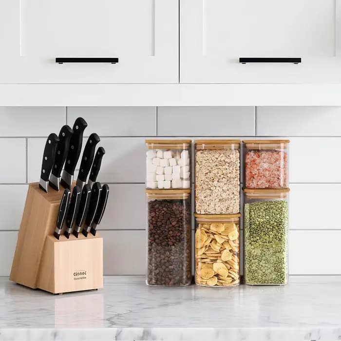 Boîte de stockage en verre hermétique avec couvercles