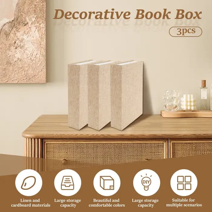 Boîte de rangement de faux livres décorative moderne