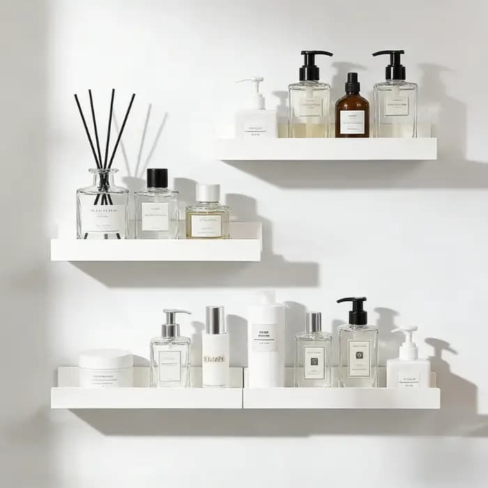 Étagère de salle de bain sans perçage