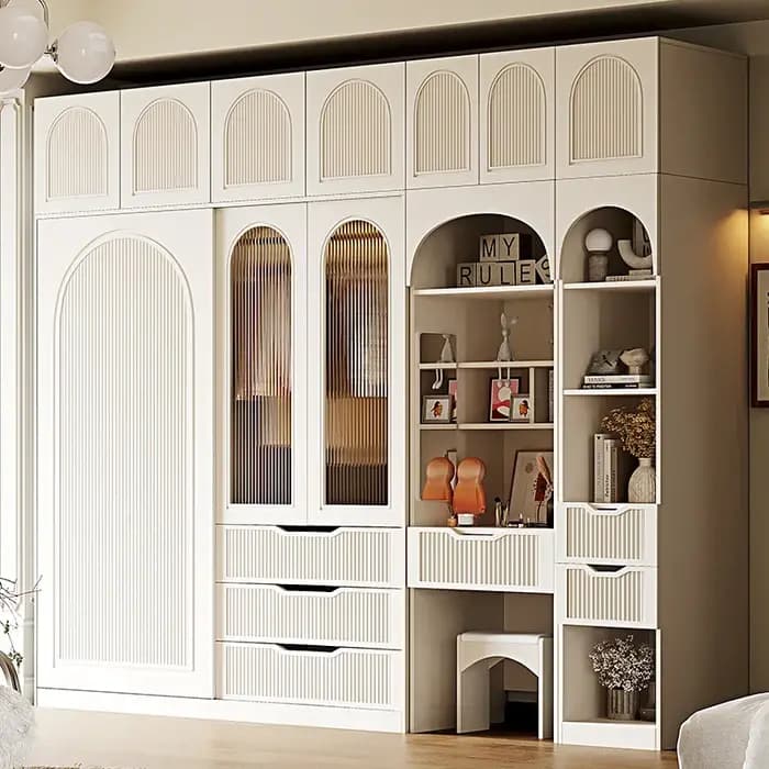 Coiffeuse chambre armoire crème