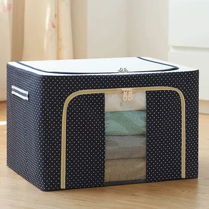 Sac de rangement empilable avec cadre en métal, armoire avec fermeture éclair, couette, couverture,