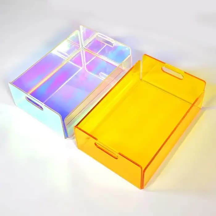 Bacs de rangement en acrylique transparent