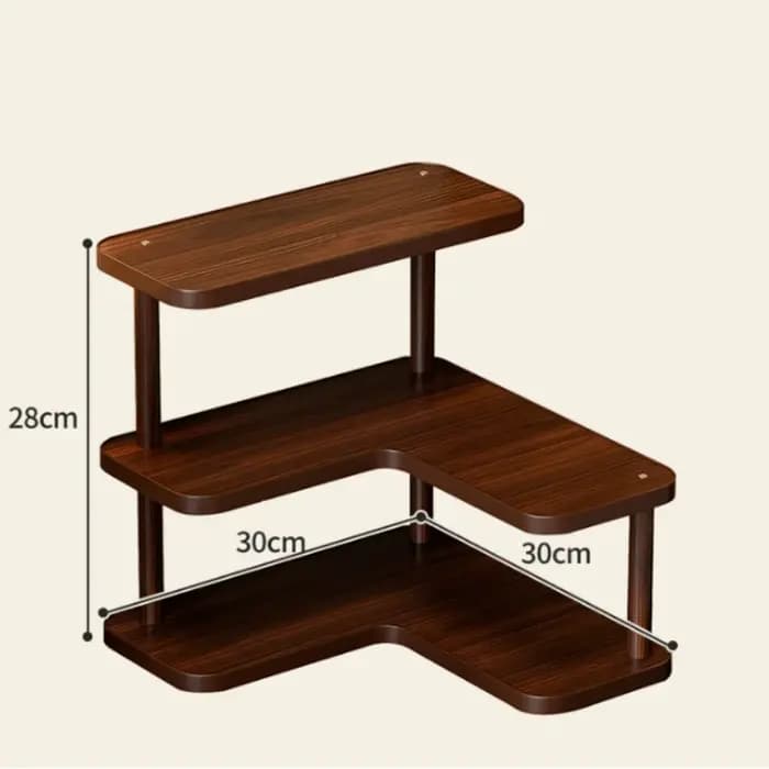 Étagère d'angle robuste en bois pour rangement d'épices, séchage de vaisselle et présentation, organisateur de cuisine