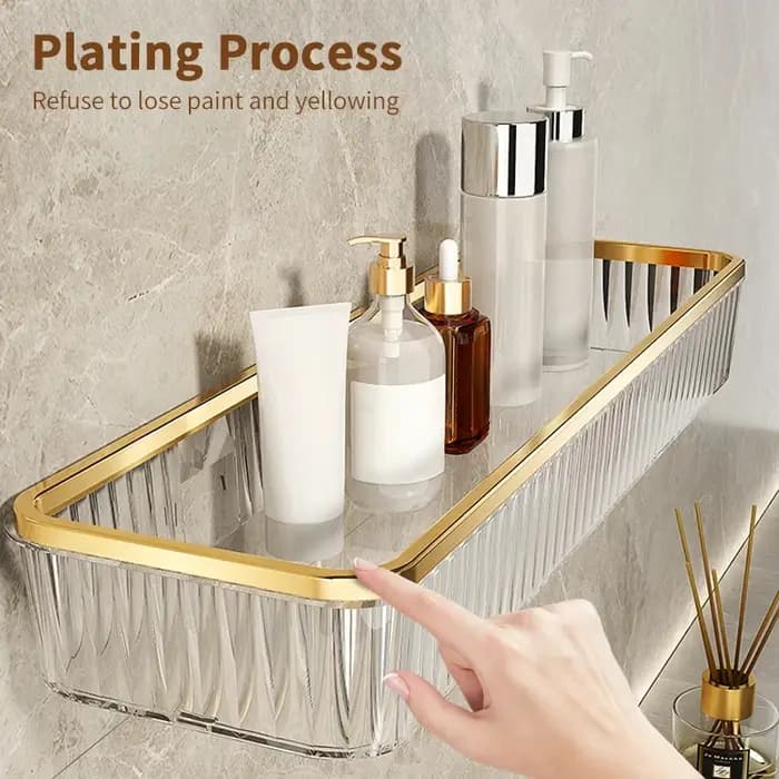 Étagère d'angle en acrylique sans propositions, porte-shampooing, outil de maquillage, rangement domestique, T1