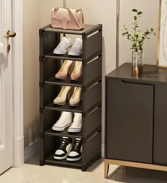 Meuble à chaussures étroit et compact, élargi, mural, avec porte, pour rangement domestique, idéal p