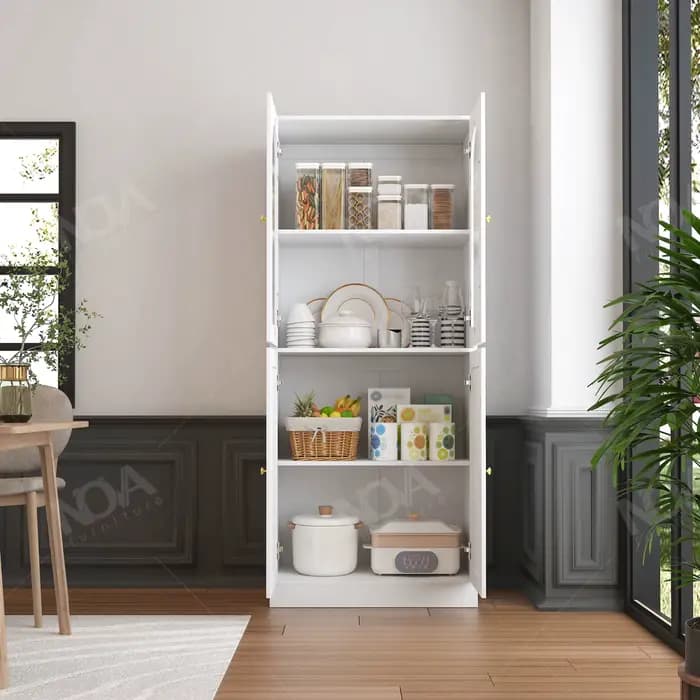 Blanc 4 portes salon affichage armoire de rangement cannelé porte en verre bibliothèque 1.8m étagère en bois moderne meubles de maison armoires