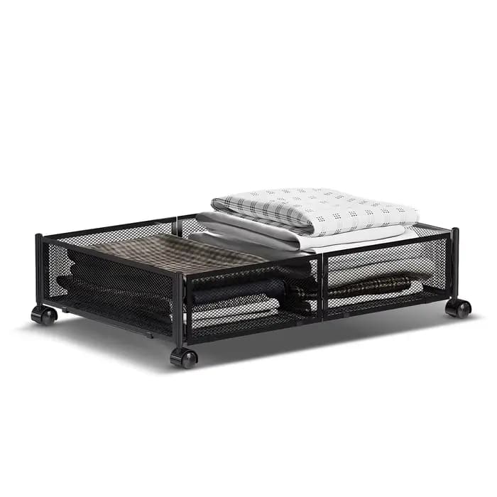 Conteneur de rangement pliable sous le lit avec roulettes, multifonctionnel, pour la maison, dortoir