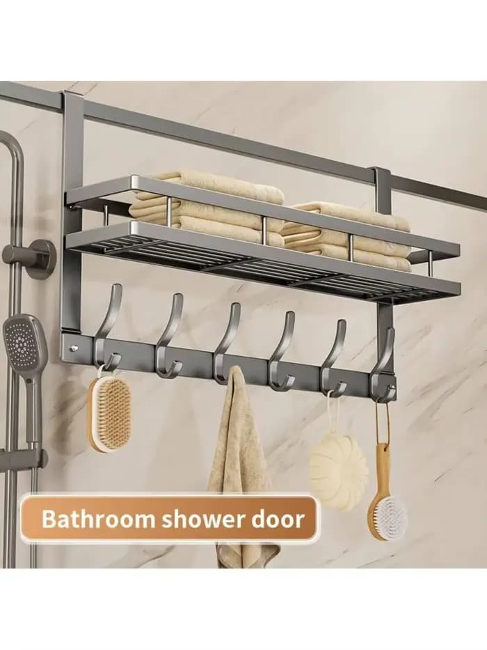 Support de rangement au-dessus de la porte facile à installer – Crochets métalliques multifonctionnels pour