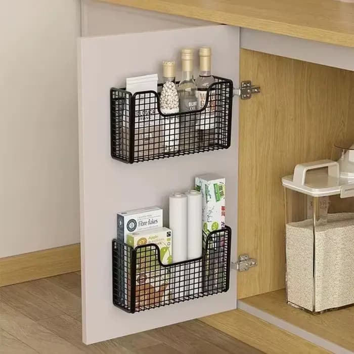 Étagère de rangement adhésive multi-usage pour porte d'armoire de cuisine