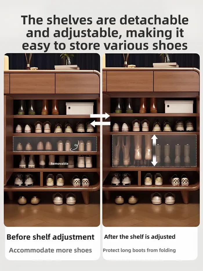Nouveau meuble à chaussures chinois intégré au mur pour l'entrée