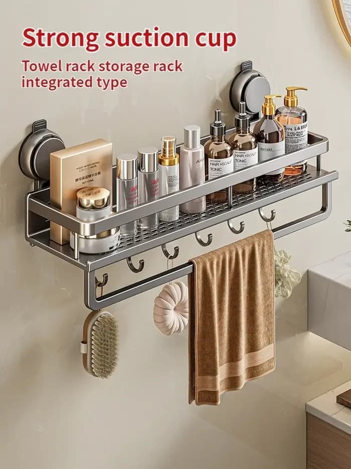 Support de salle de bain à ventouse sans perceuse