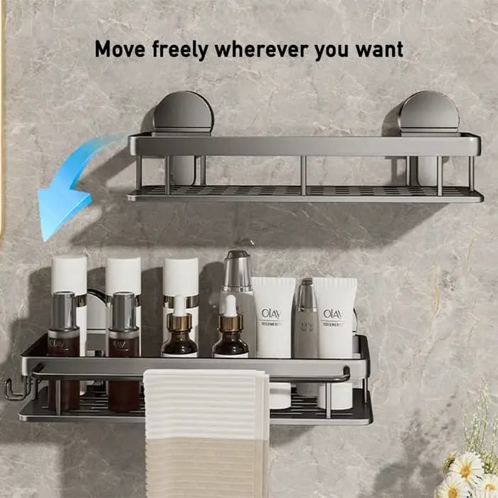 Étagère de salle de bain à ventouse sans perçage