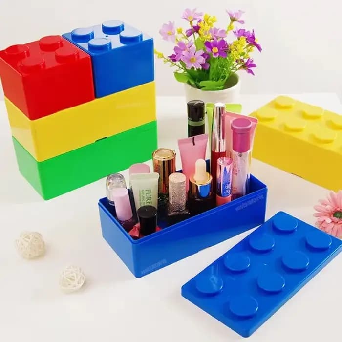 Boîte de rangement empilable pour blocs de construction