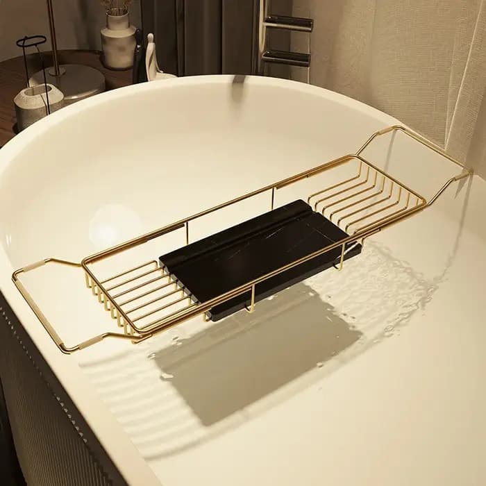 Étagère rétractable multifonctionnelle pour baignoire