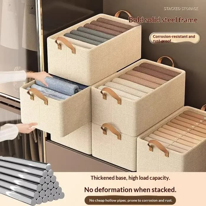 Boîte de rangement pliable en tissu pour la maison