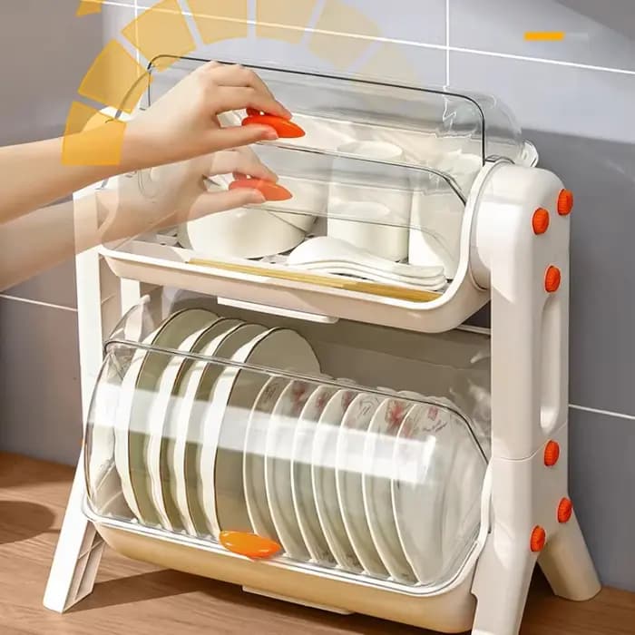Boîte de rangement de vaisselle de cuisine anti-poussière