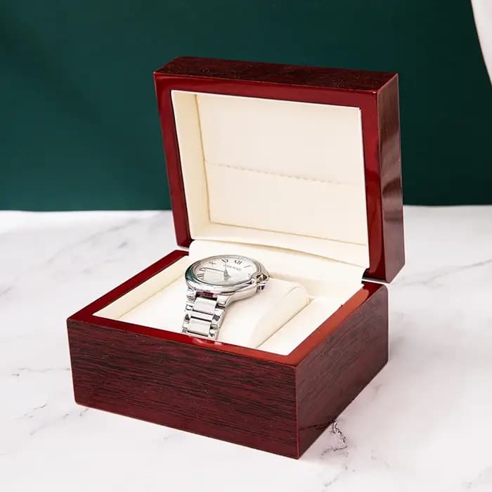 Boîte de montre unique en laque noire brillante