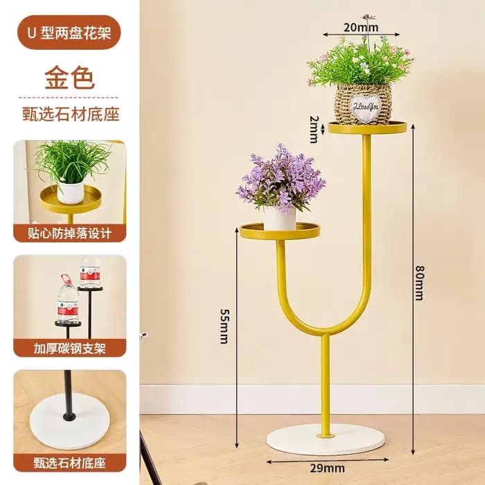 Étagère Flottante Dorée Européenne pour Plantes d'Intérieur