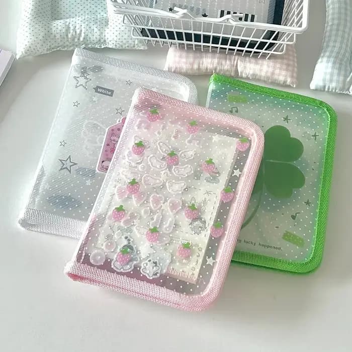 Mignon papeterie dossier de rangement fichier A6 PP sergé fermeture éclair pochette Document sac Zip