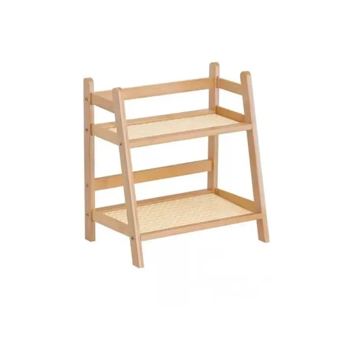 Étagère de rangement en bois à 2 niveaux, stable, facile à assembler, étagère de cuisine multifoncti