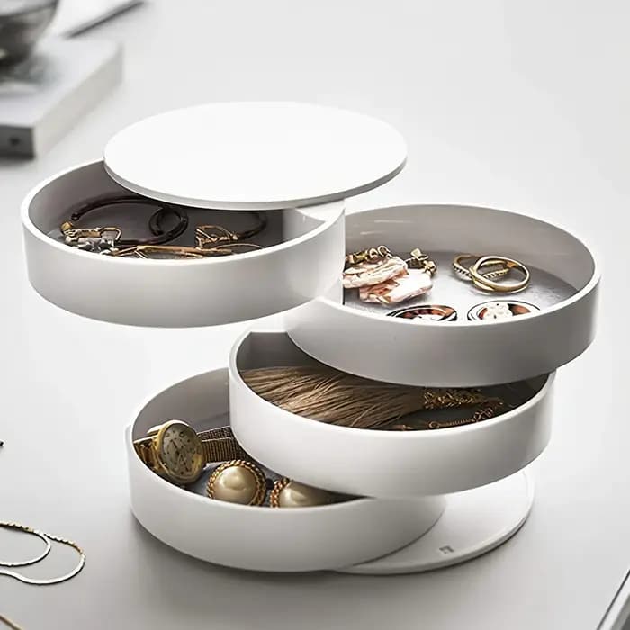 Boîte de rangement de bureau multicouche rotative