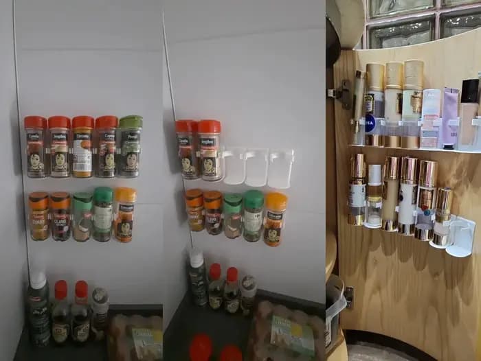 Support de rangement mural pour bouteilles d'épices
