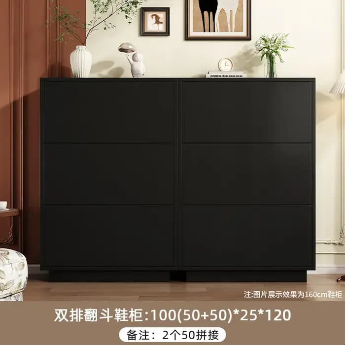 Meuble à chaussures de luxe en bois de style japonais