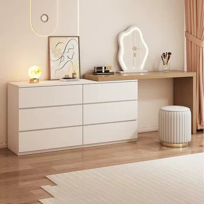 Miroir de maquillage blanc de luxe