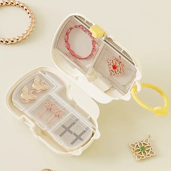 Pilulier Portable, boîte de rangement luxueuse en Dopamine compartimentisée