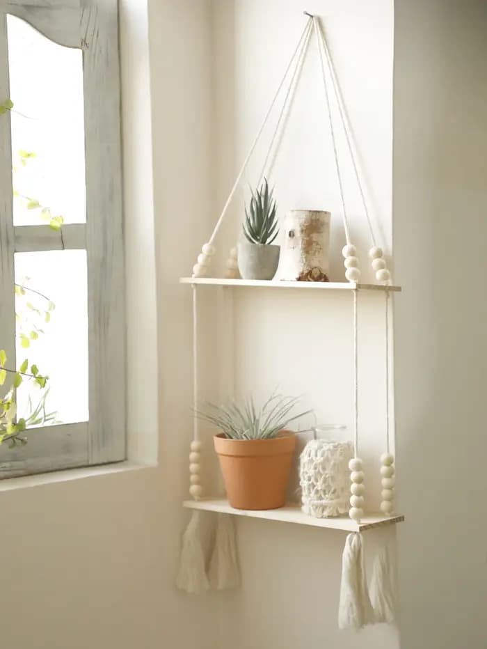 Étagère murale flottante en bois rustique pour salle de bain