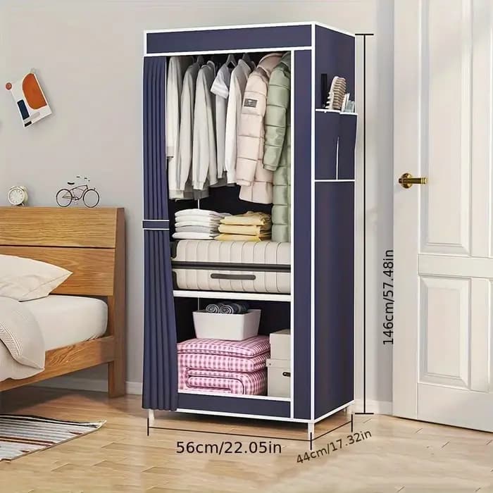 Armoire Portable Simple Autoportante Grande Capacité pour Rangement Quotidien de Vêtements et Couettes – Idéale pour Maison de Location et Chambre à Coucher