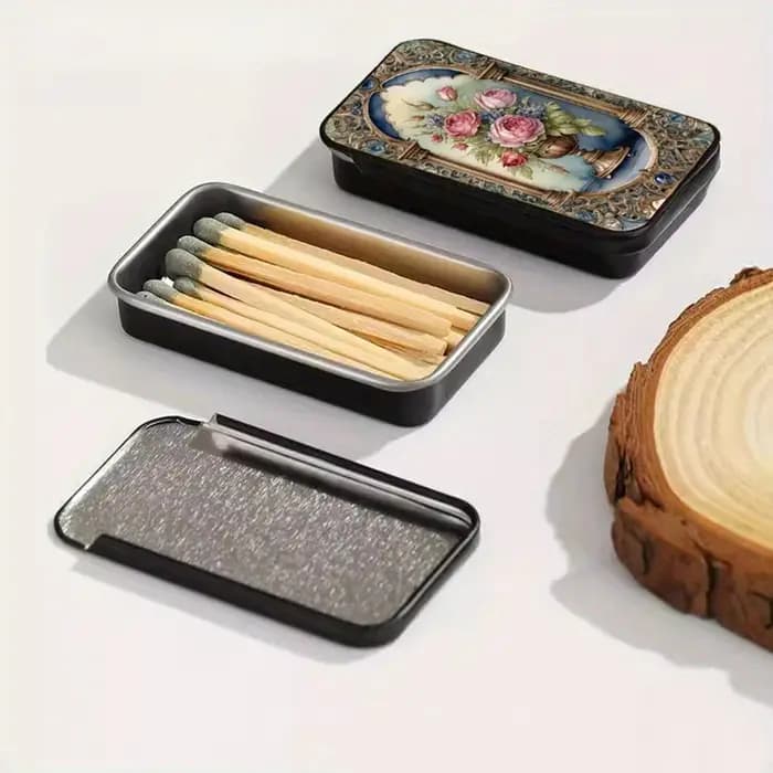 1 pièce Boîte à allumettes vintage en métal