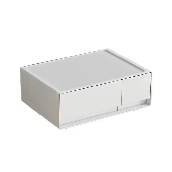 Tiroir de rangement empilable en plastique blanc, boîte de rangement de bureau, organisateur de pape