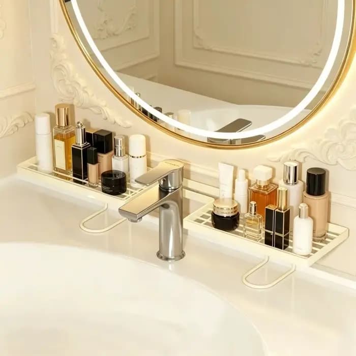Étagère de rangement pour salle de bain avec drainage d'eau