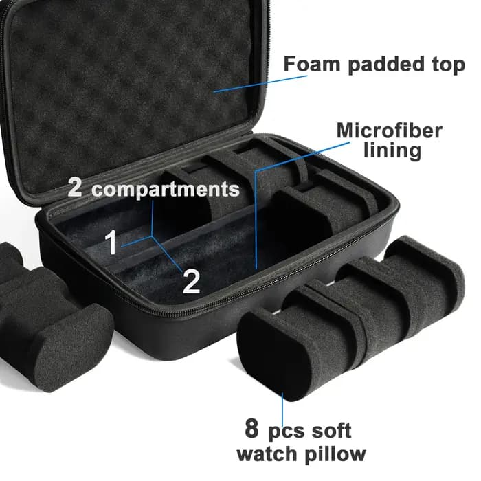 Boîte de rangement robuste pour 8 montres