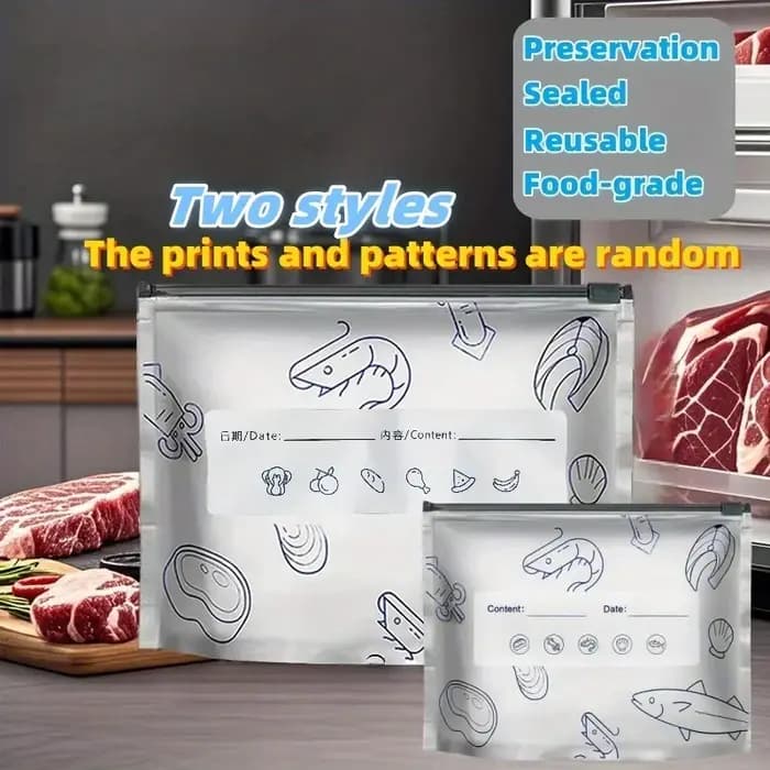 10/30/60 sacs de conservation en aluminium, hermétiques pour congélateur, organisateurs de nourriture, réutilisables, anti-odeur pour garde-manger, essentiels de cuisine