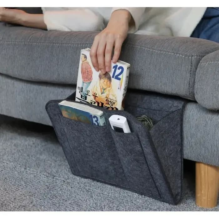 Sac de rangement suspendu en feutre, dortoir, lit, canapé, chambre à coucher, tapis, contenu de maga