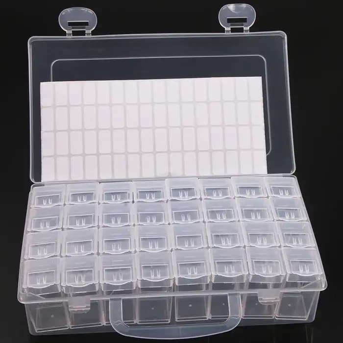 Boîte de rangement en plastique à 28/32/48/56/64 fentes, boîte de rangement pour peinture diamant à faire soi-même, perles, breloques, accessoires de bijoux, boîte de rangement 1 pièce