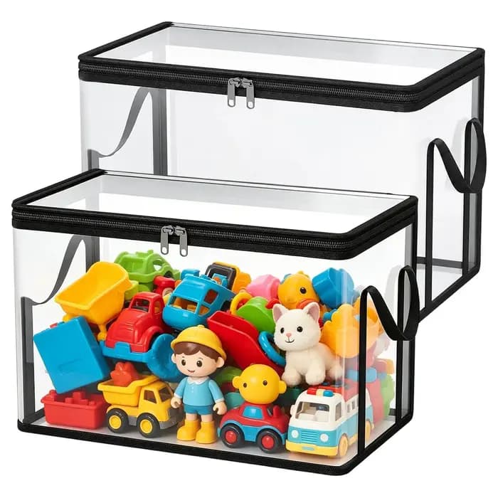 2 boîtes de rangement pour jouets en PVC pliables de 38x24x32 cm