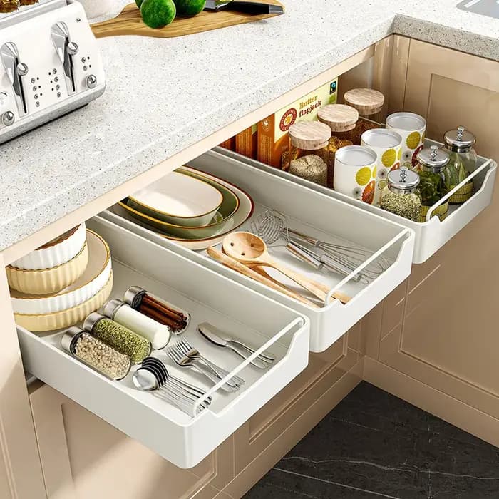 Boîte de rangement de cuisine avec Rail coulissant