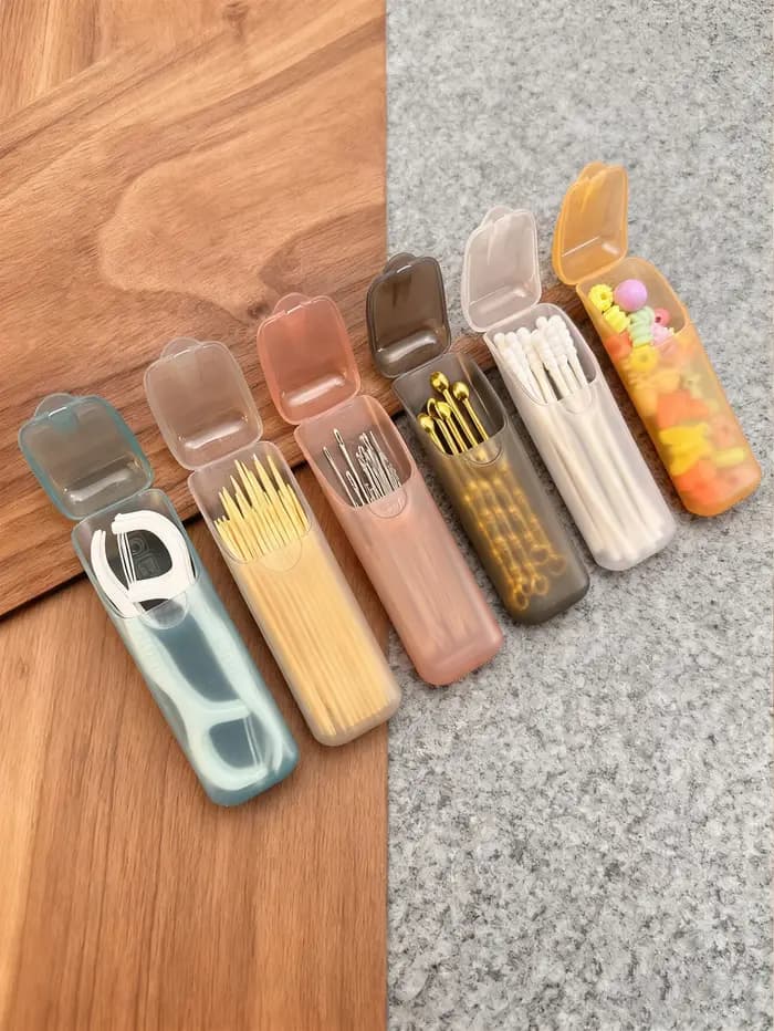 Boîte de rangement portable mini (4 pièces/1 pièce) (couleur aléatoire) en plastique PP