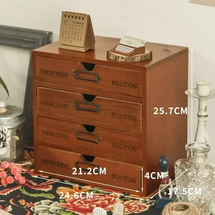 Étagère de rangement en papier et bois Vintage