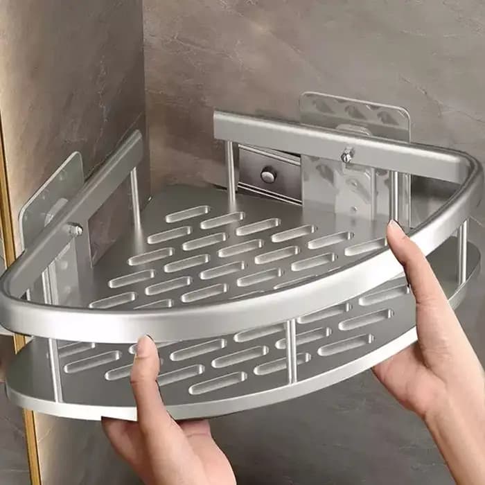 Étagère de salle de bain en aluminium sans perçage