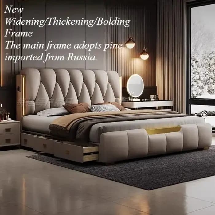 Lit Queen Size avec rangement