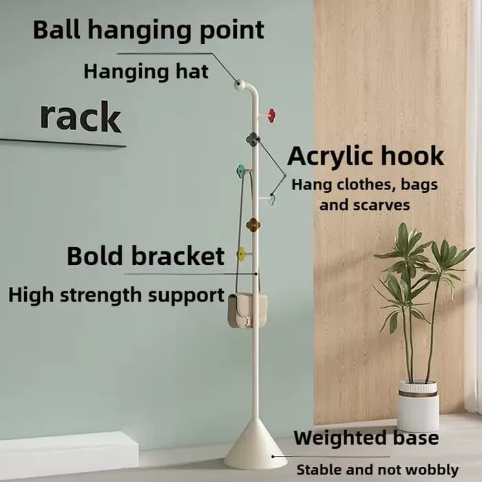 Support de chambre à coucher porte-manteau Dressing salon porte-vêtements Hall d'entrée coin plancher