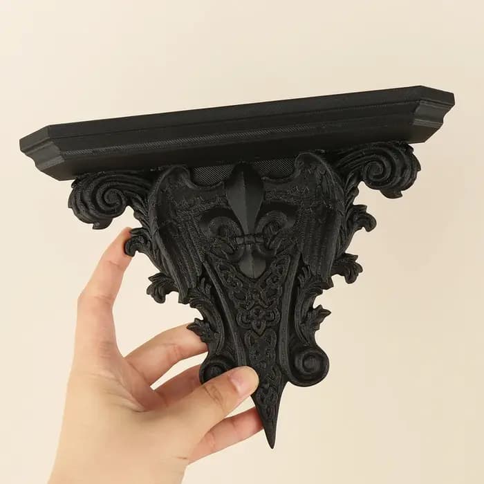 Étagère murale triangulaire sculptée vintage transfrontalière pour rangement et décoration