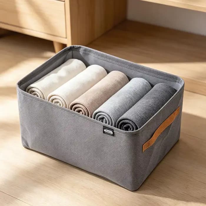 Boîte de rangement en tissu pliable pour livres